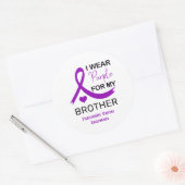 I Wear Purple For My Brother Pancreatic Cancer ラウンドシール (封筒)