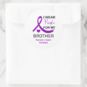 I Wear Purple For My Brother Pancreatic Cancer ラウンドシール (バッグ)