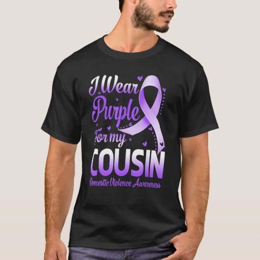 I Wear Purple For My Cousin Domestic Violence Awar Tシャツ (正面)
