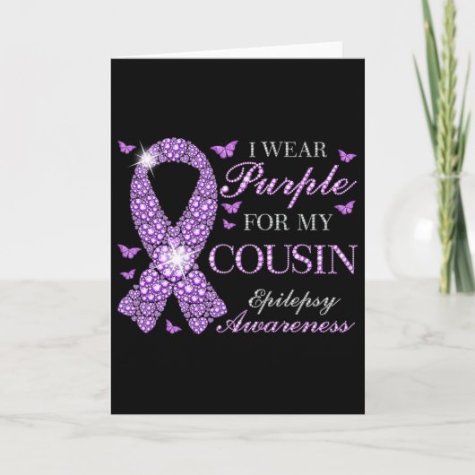 I Wear Purple For My Cousin Epilepsy Awareness Pur カード (正面)