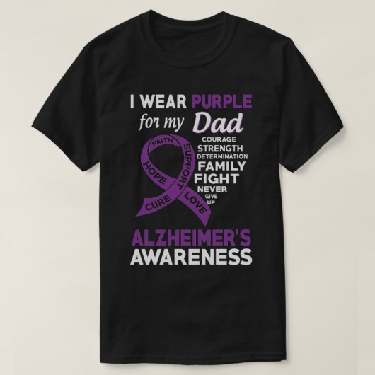 I Wear Purple For My Dad Alzheimer'S Awareness Tシャツ (デザイン正面)