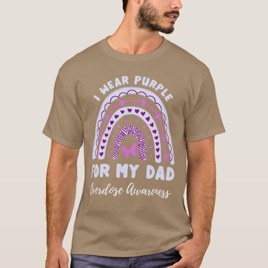 I Wear Purple For My Dad Overdose Awareness Rainbo Tシャツ (正面)