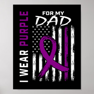 I Wear Purple For My Dad Pancreatic Cancer Awarene ポスター