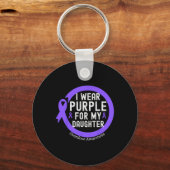 I Wear Purple For My Daughter Overdose Awareness M キーホルダー (正面)