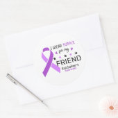 I Wear Purple For My Friend Alzheimer Awareness ラウンドシール (封筒)