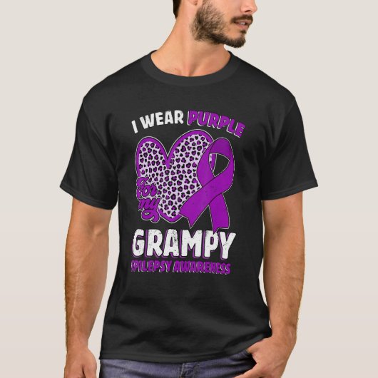 I Wear Purple For My Grampy Epilepsy Awareness Leo Tシャツ (正面)