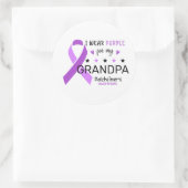 I Wear Purple For My Grandma Alzheimer Awareness ラウンドシール (バッグ)