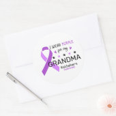 I Wear Purple For My Grandma Alzheimer Awareness ラウンドシール (封筒)