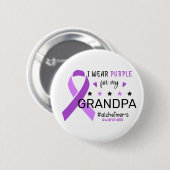 I Wear Purple For My Grandma Alzheimer Awareness 缶バッジ (正面&裏面)