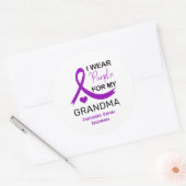 I Wear Purple For My Grandma Pancreatic Cancer ラウンドシール (封筒)