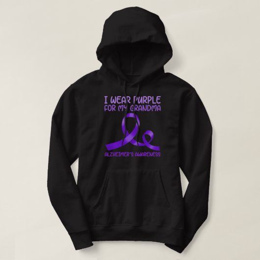 I Wear Purple For My Grandpa パーカ (デザイン正面)