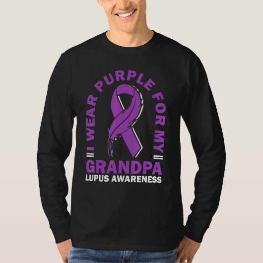 I Wear Purple For My Grandpa Lupus Awareness Warri Tシャツ (正面)