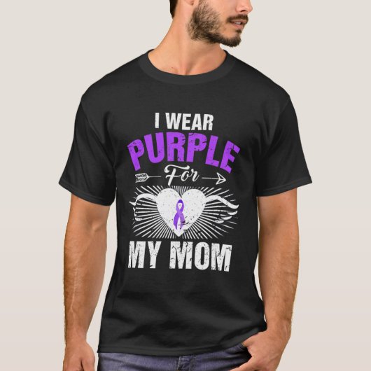 I Wear Purple For My Mom Epilepsy Awareness Costum Tシャツ (正面)