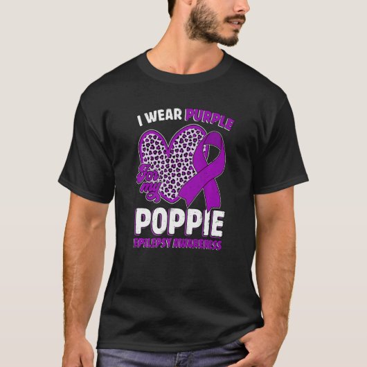 I Wear Purple For My Poppie Epilepsy Awareness Leo Tシャツ (正面)