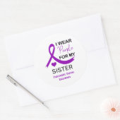 I Wear Purple For My Sister Pancreatic Cancer ラウンドシール (封筒)
