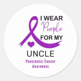 I Wear Purple For My Uncle Pancreatic Cancer ラウンドシール