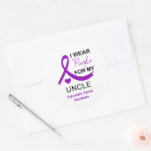 I Wear Purple For My Uncle Pancreatic Cancer ラウンドシール (封筒)