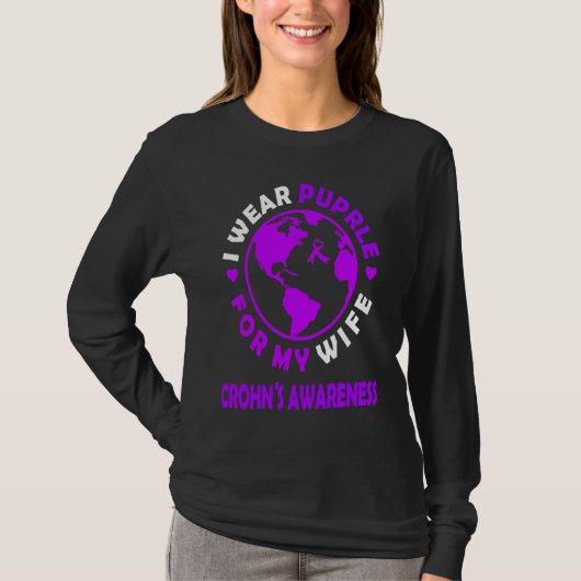 I wear PURPLE for my WIFE CROHN'S Awareness Tシャツ (正面)