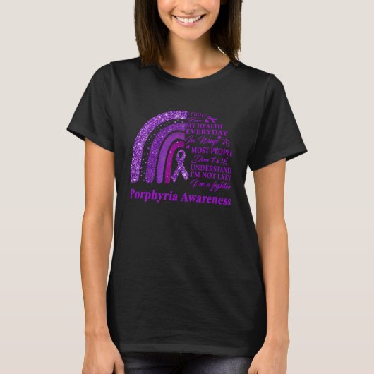 I Wear Purple For Porphyria Awareness Warrior 1 Tシャツ (正面)