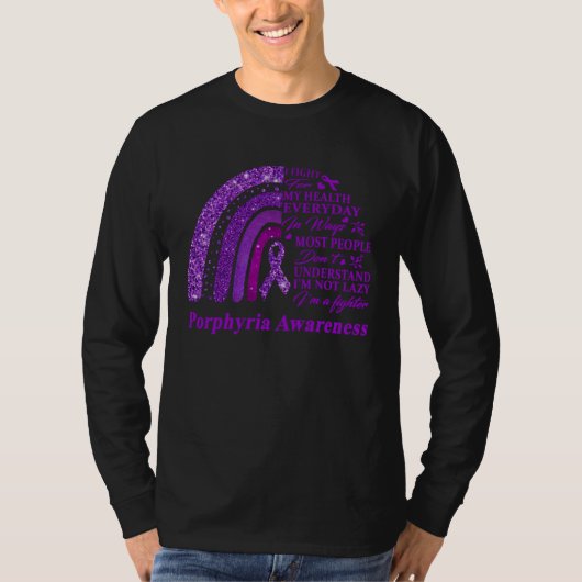 I Wear Purple For Porphyria Awareness Warrior 1 Tシャツ (正面)