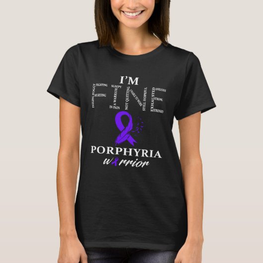 I Wear Purple For Porphyria Awareness Warrior  2 Tシャツ (正面)