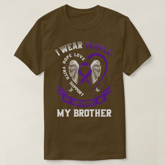 I Wear Purple In Memory Of My Brother Epilepsy Awa Tシャツ (デザイン正面)