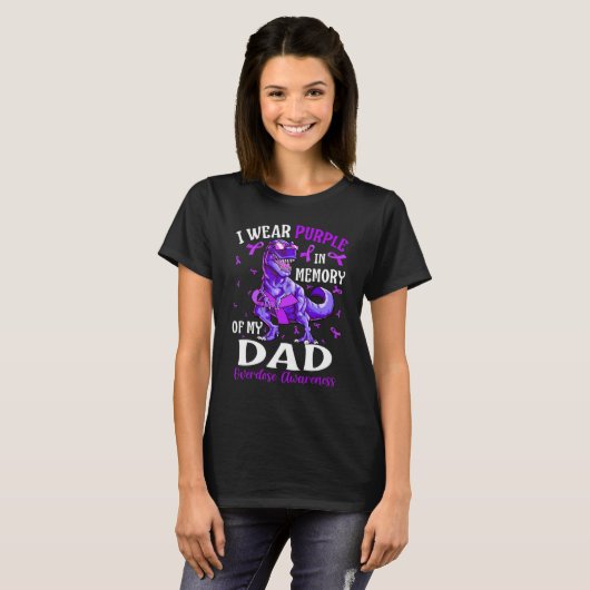 I Wear Purple In Memory Of My Dad Overdose Awarene Tシャツ (正面フル)
