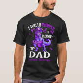 I Wear Purple In Memory Of My Dad Overdose Awarene Tシャツ (正面)
