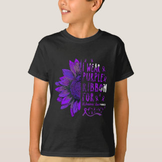 I Wear Purple Ribbon For Alzheimerheimer Awareness Tシャツ