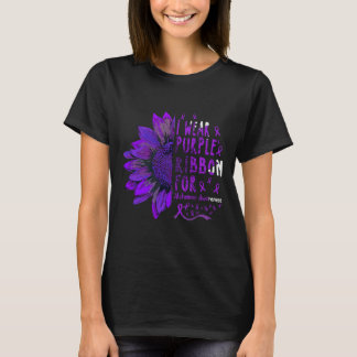 I Wear Purple Ribbon For Alzheimerheimer Awareness Tシャツ