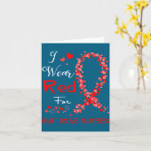 I Wear Red For Heart Disease Awareness  カード (黄色い花)