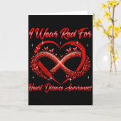 I Wear Red For Heart Disease Awareness Month  カード (黄色い花)