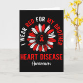 I Wear Red For My Brother Heart Disease Awareness  カード (黄色い花)