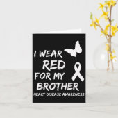 I Wear Red For My Brother Ribbon Heart Disease Awa カード (黄色い花)
