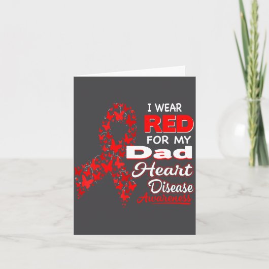 I Wear Red For My Dad Heart Disease Awareness Shir カード (正面)