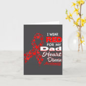I Wear Red For My Dad Heart Disease Awareness Shir カード (黄色い花)