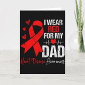 I Wear Red For My Dad Heart Disease Awareness Son  カード (正面)
