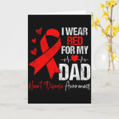 I Wear Red For My Dad Heart Disease Awareness Son  カード (黄色い花)