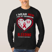 I Wear Red for My Grandson Bleeding Disorders Awar Tシャツ (正面)