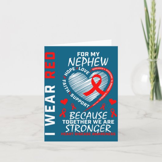 I Wear Red For My Nephew Heart Disease Awareness カード (正面)