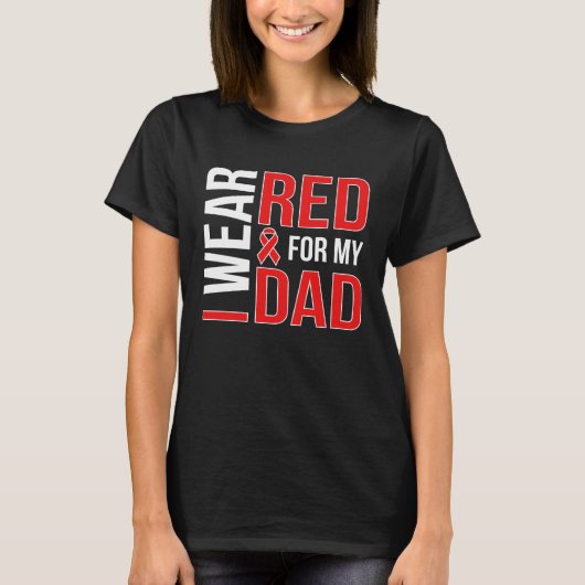 I Wear Red For My Stroke Survivor Dad Stroke Aware Tシャツ (正面)