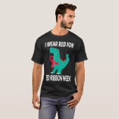 I wear Red for Red Ribbon Week Drugs Ribbon Week A Tシャツ (正面フル)