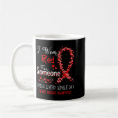 I Wear Red For Someone Heart Disease Awareness  コーヒーマグカップ (左)
