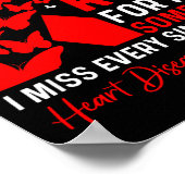 I Wear Red For Someone Ribbon Go Red Heart Disease ポスター (角)