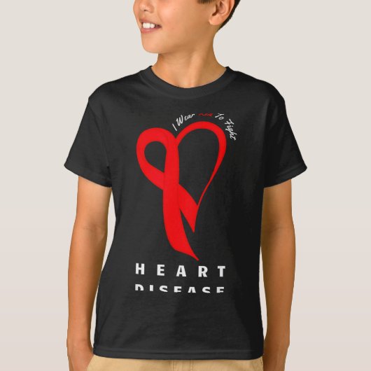I Wear Red To Fight Heart Disease Awareness Chd Ri Tシャツ (正面)