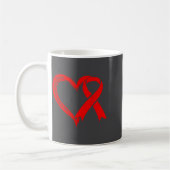 I Wear Red To Fight Heart Disease Awareness Heart  コーヒーマグカップ (左)