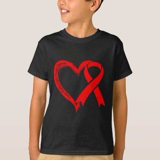 I Wear Red To Fight Heart Disease Awareness Heart  Tシャツ (正面)