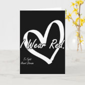 I Wear Red To Fight Heart Disease National Red Day カード (黄色い花)