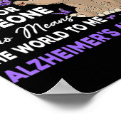 I Wear Ribbon Purple Elephant Cute Alzheimer's Awa ポスター (角)