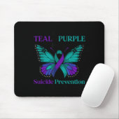 I Wear Teal &amp; Purple Butterfly Suicide Prevent マウスパッド (マウス)